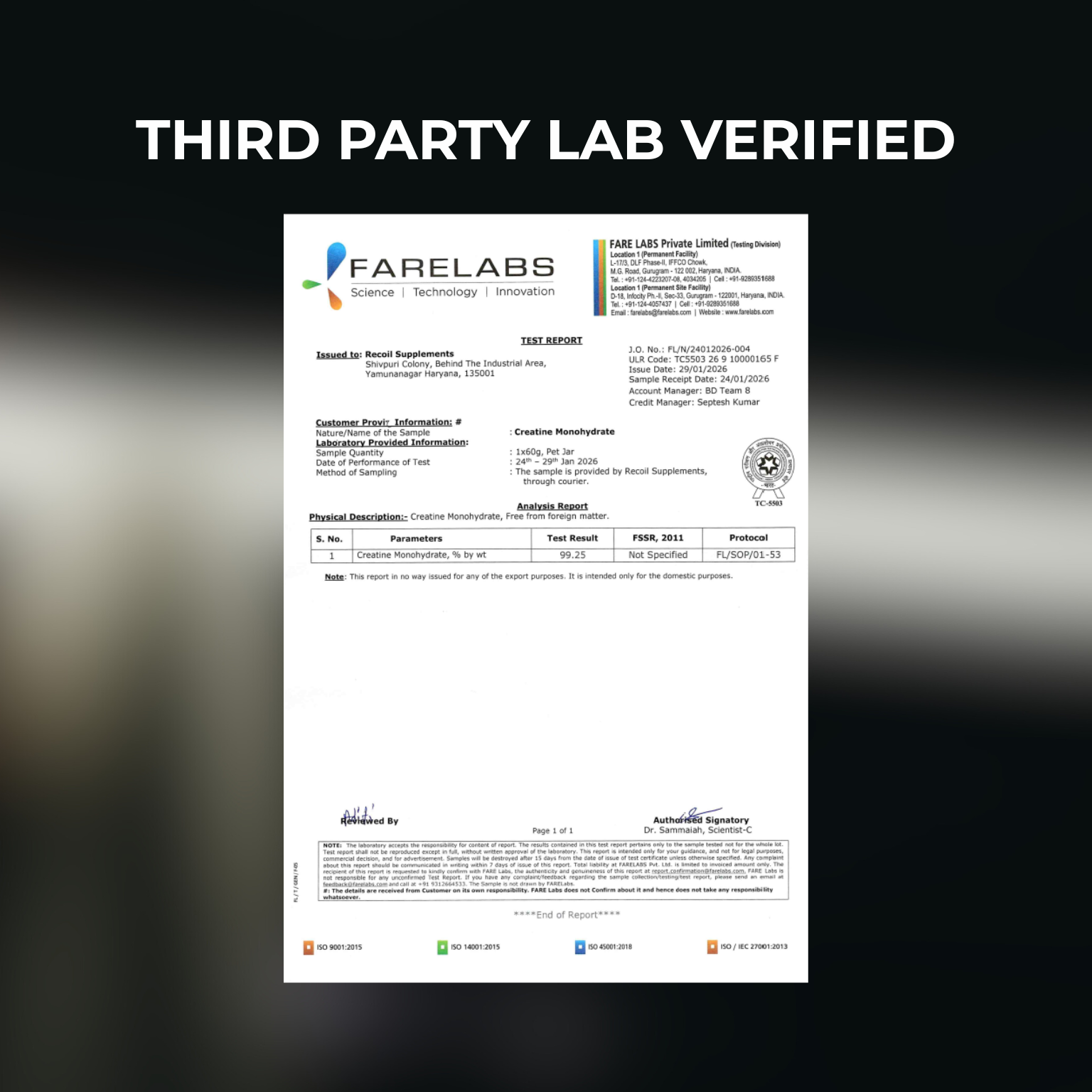 100% Creatine Monohydrate