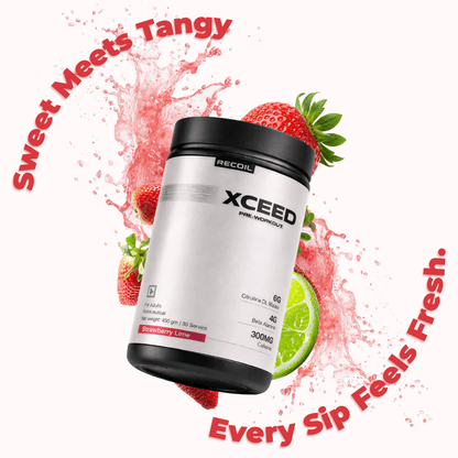 XCEED Strawberry Lime Pre-Workout Powder for Pump, Energy and Focus