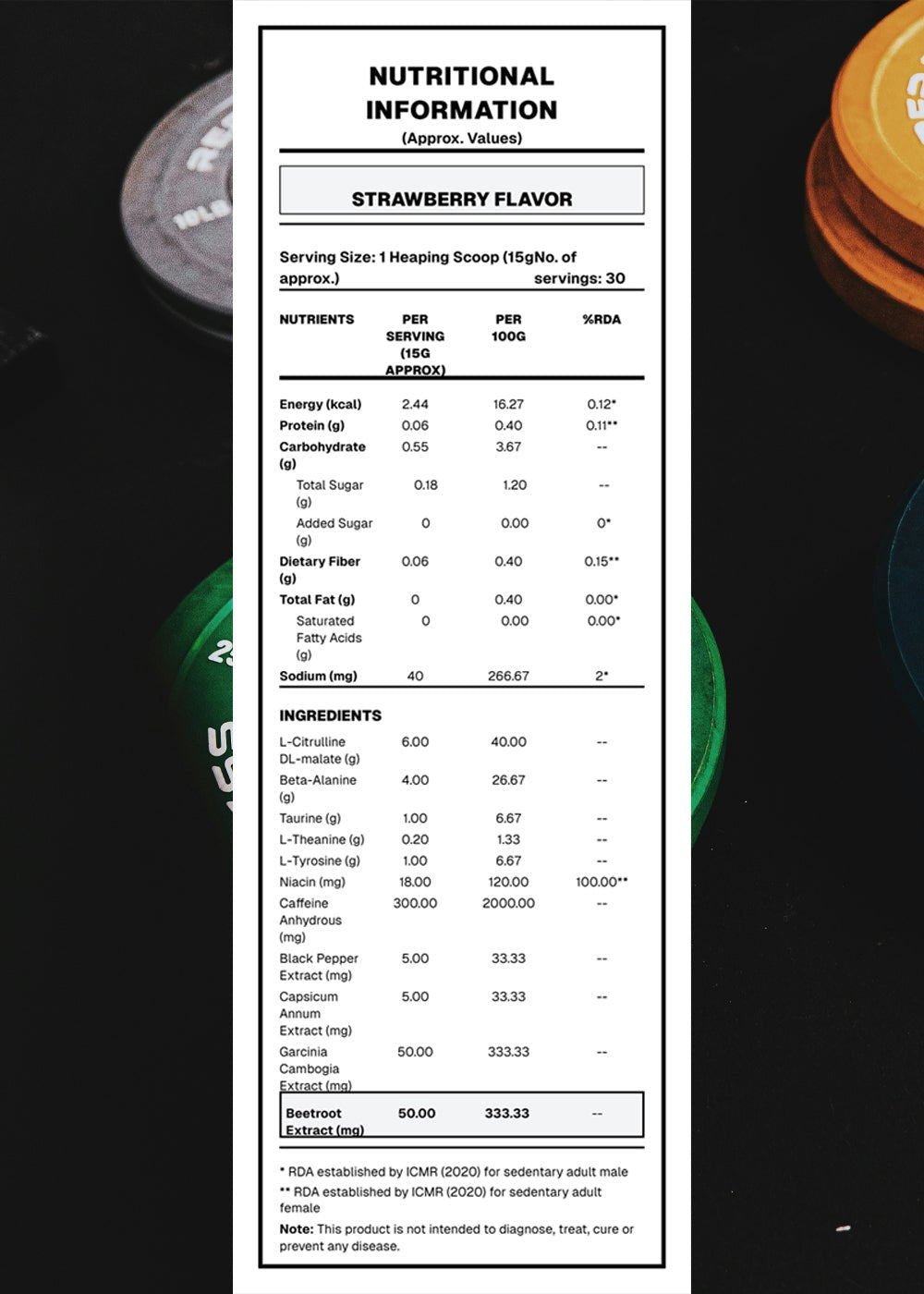 XCEED Strawberry Lime Pre - Workout Powder for Pump, Energy and Focus - Recoil Supplements